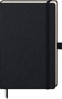 BRUNNEN Notizbuch KOMPAGNON ca. DIN A5 punktkariert, schwarz Hardcover 192, davon 16 zum Heraustrennen Seiten, 1 St.