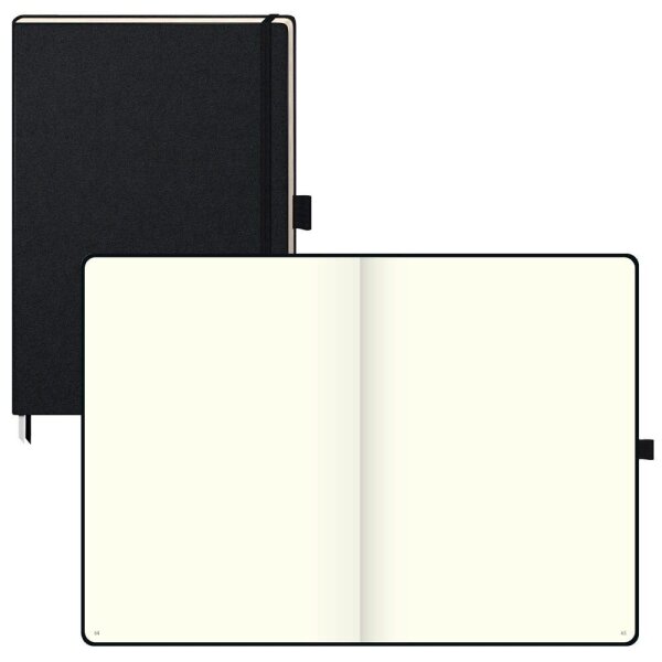 BRUNNEN Notizbuch KOMPAGNON DIN A4 blanko, schwarz Hardcover 192 Seiten, 1 St.