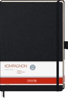 BRUNNEN Notizbuch KOMPAGNON DIN A4 blanko, schwarz...