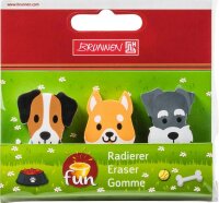BRUNNEN Radiergummis Hunde farbsortiert, 3 St.
