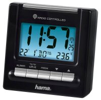 hama digitaler Funkwecker RC200 schwarz Kunststoff