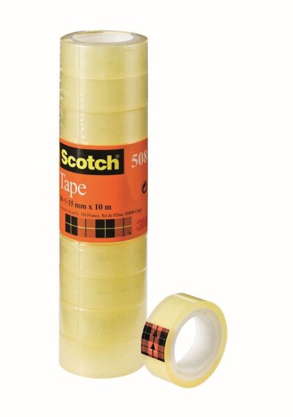 Scotch 508 Klebefilm transparent 15,0 mm x 10,0 m 10 Rollen