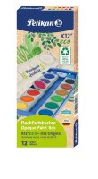 Pelikan K12 eco Wasserfarbkasten 12 Farben und 1 Tube Deckweiß