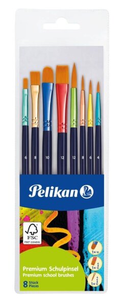 Pelikan Premium Pinsel-Set Größe 3, 4, 6, 8, 10, 12, 8-teilig