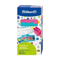 Pelikan 735PC/12 ProColor Wasserfarbkasten 2 Wasserboxen + Deckweiß und 12 Farben