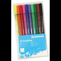 DONAU Fineliner farbsortiert 0,4 mm, 10 St.