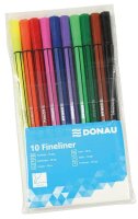 DONAU Fineliner farbsortiert 0,4 mm, 10 St.