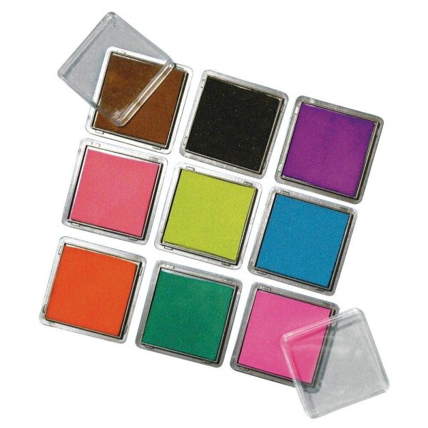 Rayher Stempelkissen Scrapbooking-Set 9 Farbtöne 3,5 x 3,5 cm, 1 St.