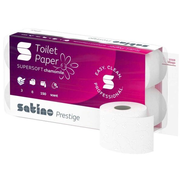 Satino Toilettenpapier prestige Kamille 3-lagig, 8 Rollen