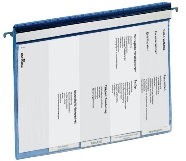 DURABLE Personalhefter Kunststoff blau DIN A4 5x kaufmännische Heftung, 5 St.