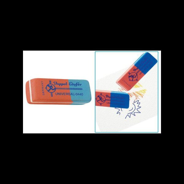 Läufer Radiergummi Universal rot/blau, 1 St.