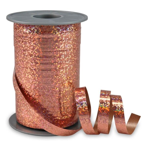 PRÄSENT Geschenkband HOLLY Holographic rosegold 10 mm x 200 m