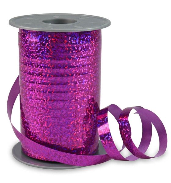 PRÄSENT Geschenkband HOLLY Holographic magenta 10 mm x 200 m