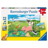 Ravensburger Tierkinder auf dem Land Puzzle, 2 x 12 Teile