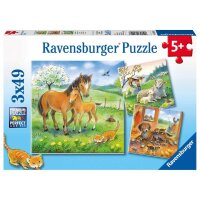 Ravensburger Kuschelzeit Puzzle, 3 x 49 Teile