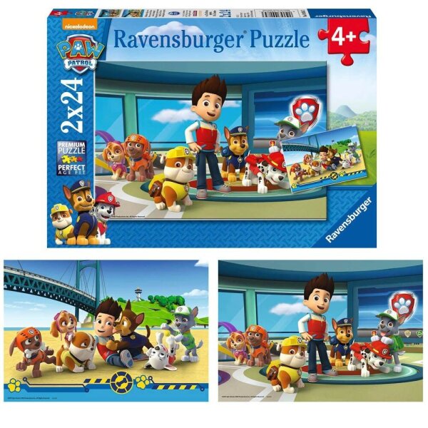 Ravensburger Paw Patrol Hilfsbereite Spürnasen Puzzle, 2 x 24 Teile