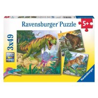 Ravensburger Herrscher der Urzeit Puzzle, 3 x 49 Teile
