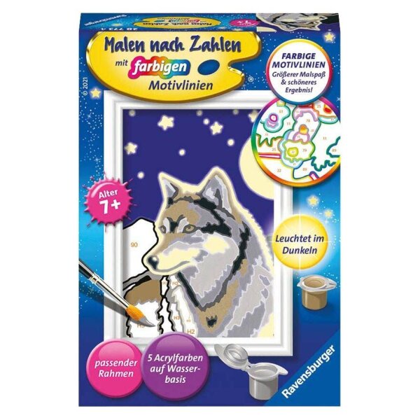Ravensburger Malen-nach-Zahlen Wolfsportrait mehrfarbig  ( 28773 )