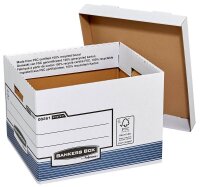 Bankers Box Archivboxen weiß/blau 33,5 x 40,4 x 29,2 cm, 10 St.