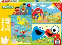 Schmidt Sesamstraße Tierisch stark Puzzle, 3 x 48...
