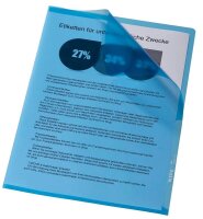 LEITZ Sichthüllen 4000 DIN A4 blau genarbt 0,13 mm, 100 St.