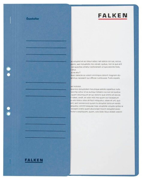 FALKEN Ösenhefter Karton blau DIN A4, halber Deckel, 50 St.