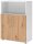 HAMMERBACHER Regalschrank FlexWall, VFW38T2KG/W/R/BS weiß, asteiche 80,0 x 40,0 x 109,8 cm, 1 St.