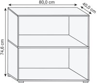 HAMMERBACHER Aktenregal FlexWall grafit 80,0 x 40,0 x 74,6 cm, 1 St.