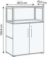 HAMMERBACHER Regalschrank FlexWall, VFW38T2RG/G/E/BS grafit, eiche 80,0 x 40,0 x 109,8 cm, 1 St.