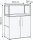 HAMMERBACHER Regalschrank FlexWall, VFW38T2RG/G/E/BS grafit, eiche 80,0 x 40,0 x 109,8 cm, 1 St.