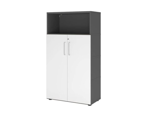 HAMMERBACHER Regalschrank FlexWall, VFW48T3KG/G/W/BS grafit, weiß 80,0 x 40,0 x 145,0 cm, 1 St.