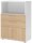 HAMMERBACHER Regalschrank FlexWall, VFW38K1KG/W/E/BS weiß, eiche 80,0 x 40,0 x 109,8 cm, 1 St.