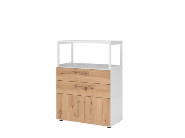 HAMMERBACHER Regalschrank FlexWall, VFW38K1RG/W/R/BS weiß, asteiche 80,0 x 40,0 x 109,8 cm, 1 St.