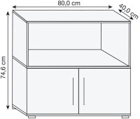 HAMMERBACHER Regalschrank FlexWall, VFW28T1KG/G/R/BS grafit, asteiche 80,0 x 40,0 x 74,6 cm, 1 St.