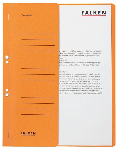 FALKEN Ösenhefter Karton orange DIN A4, halber Deckel, 50 St.