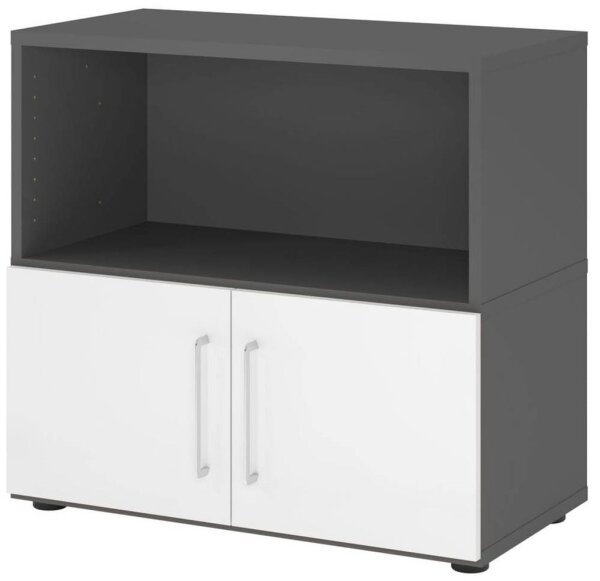 HAMMERBACHER Regalschrank FlexWall, VFW28T1KG/G/W/BS grafit, weiß 80,0 x 40,0 x 74,6 cm, 1 St.