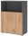 HAMMERBACHER Regalschrank FlexWall, VFW38T2KG/G/R/BS grafit, asteiche 80,0 x 40,0 x 109,8 cm, 1 St.