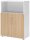 HAMMERBACHER Regalschrank FlexWall, VFW38T2KG/W/E/BS weiß, eiche 80,0 x 40,0 x 109,8 cm, 1 St.