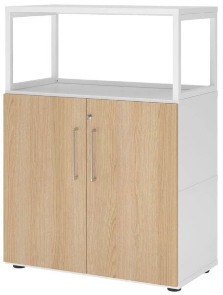 HAMMERBACHER Regalschrank FlexWall, VFW38T2RG/W/E/BS weiß, eiche 80,0 x 40,0 x 109,8 cm, 1 St.