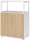 HAMMERBACHER Regalschrank FlexWall, VFW38T2RG/W/E/BS weiß, eiche 80,0 x 40,0 x 109,8 cm, 1 St.