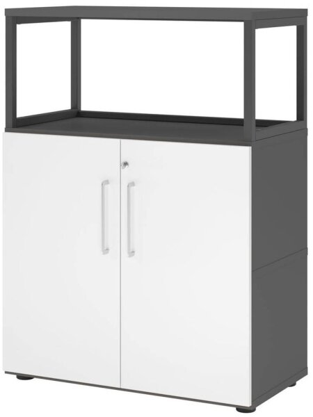 HAMMERBACHER Regalschrank FlexWall, VFW38T2RG/G/W/BS grafit, weiß 80,0 x 40,0 x 109,8 cm, 1 St.