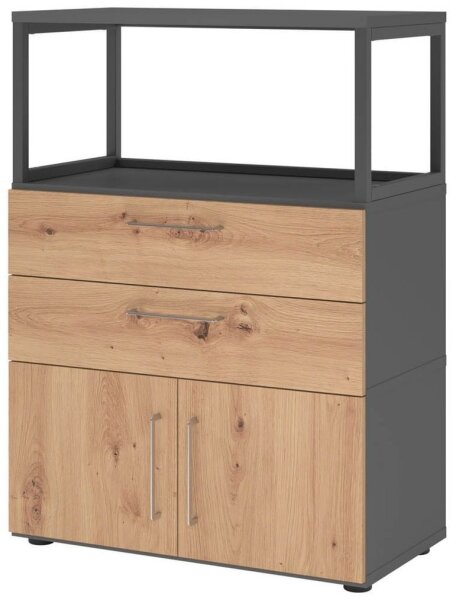 HAMMERBACHER Regalschrank FlexWall, VFW38K1RG/G/R/BS grafit, asteiche 80,0 x 40,0 x 109,8 cm, 1 St.