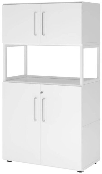 HAMMERBACHER Regalschrank FlexWall, VFW48K5RG/W/W/BS weiß 80,0 x 40,0 x 145,0 cm, 1 St.