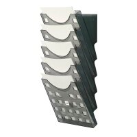 helit Wandprospekthalter the grid wall grau DIN A4 5 Fächern 24,1 x 15,0 x 57,8 cm, 1 St.