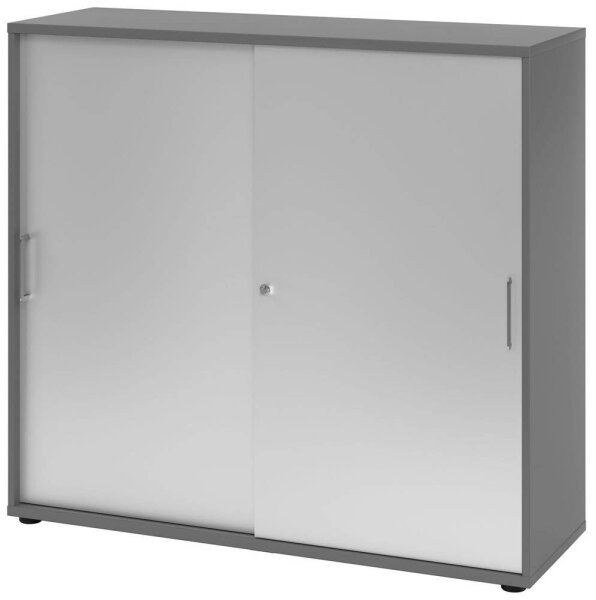 HAMMERBACHER Schiebetürenschrank 1753S, V1753S/G/S/BS grafit, silber 2 Fachböden 120,0 x 40,0 x 110,0 cm
