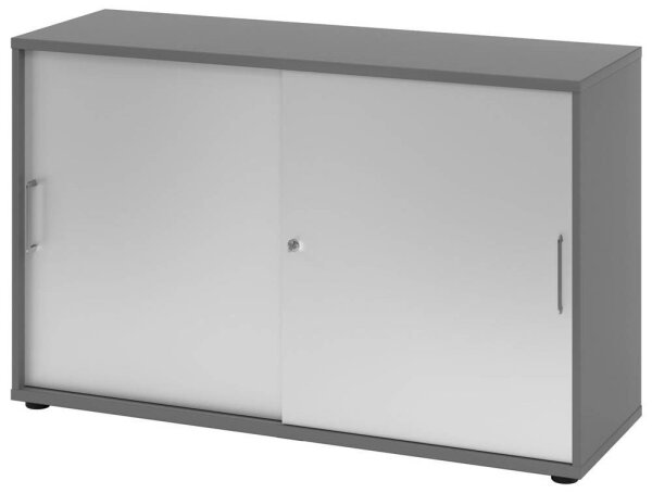 HAMMERBACHER Schiebetürenschrank 1752S, V1752S/G/S/BS grafit, silber 1 Fachboden 120,0 x 40,0 x 74,8 cm