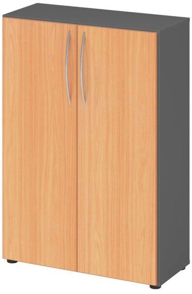 HAMMERBACHER Aktenschrank 4550, V4550/G/6/BM grafit, buche 2 Fachböden 80,0 x 34,6 x 114,4 cm