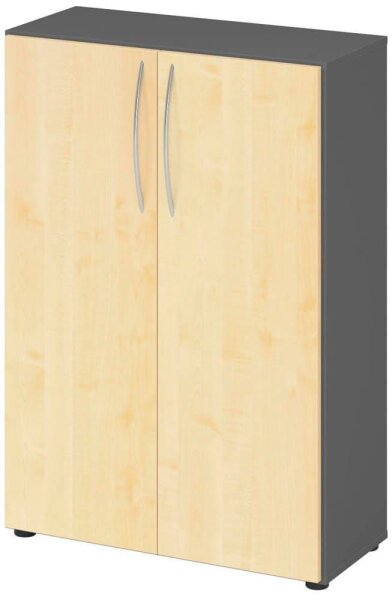 HAMMERBACHER Aktenschrank 4550, V4550/G/3/BM grafit, ahorn 2 Fachböden 80,0 x 34,6 x 114,4 cm