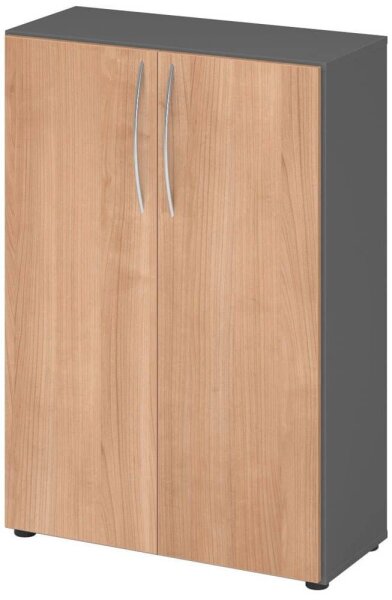 HAMMERBACHER Aktenschrank 4550, V4550/G/N/BM grafit, nussbaum 2 Fachböden 80,0 x 34,6 x 114,4 cm