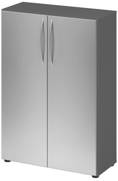 HAMMERBACHER Aktenschrank 4550, V4550/G/S/BM grafit, silber 2 Fachböden 80,0 x 34,6 x 114,4 cm